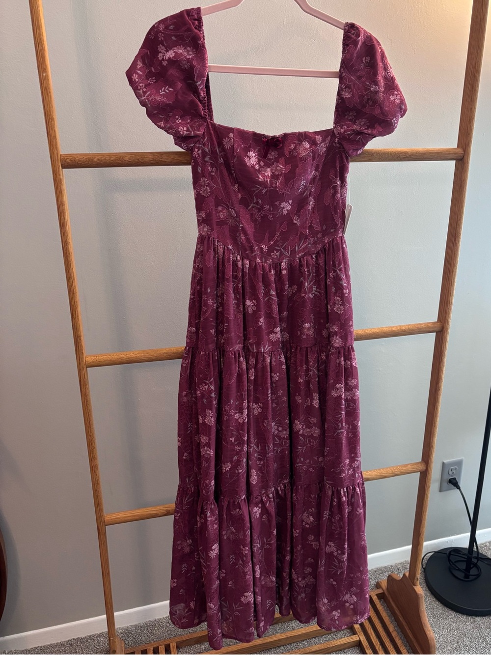 Altar’d state burgundy floral dress